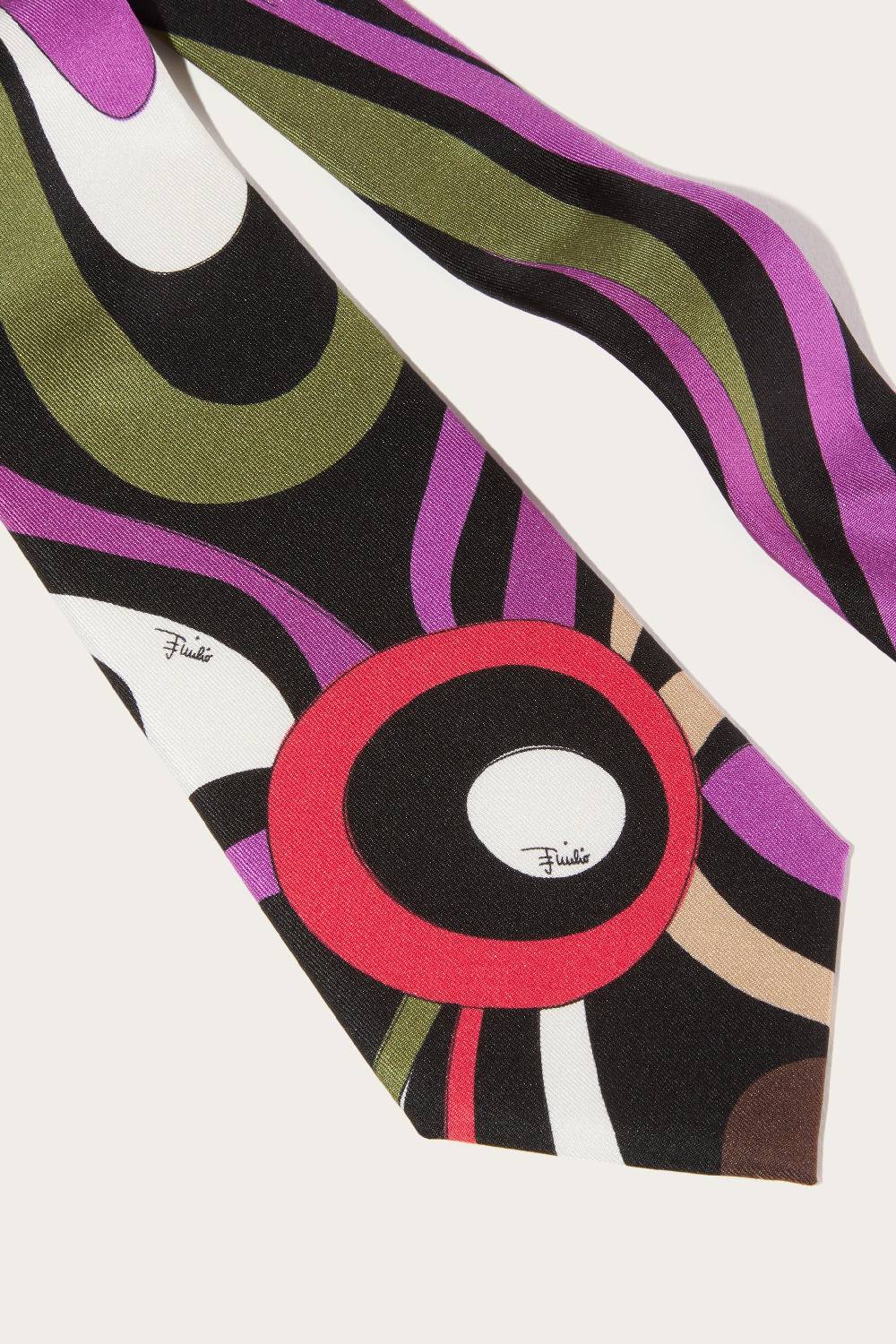 Pucci Cravatta in seta con stampa Marmo Outlet