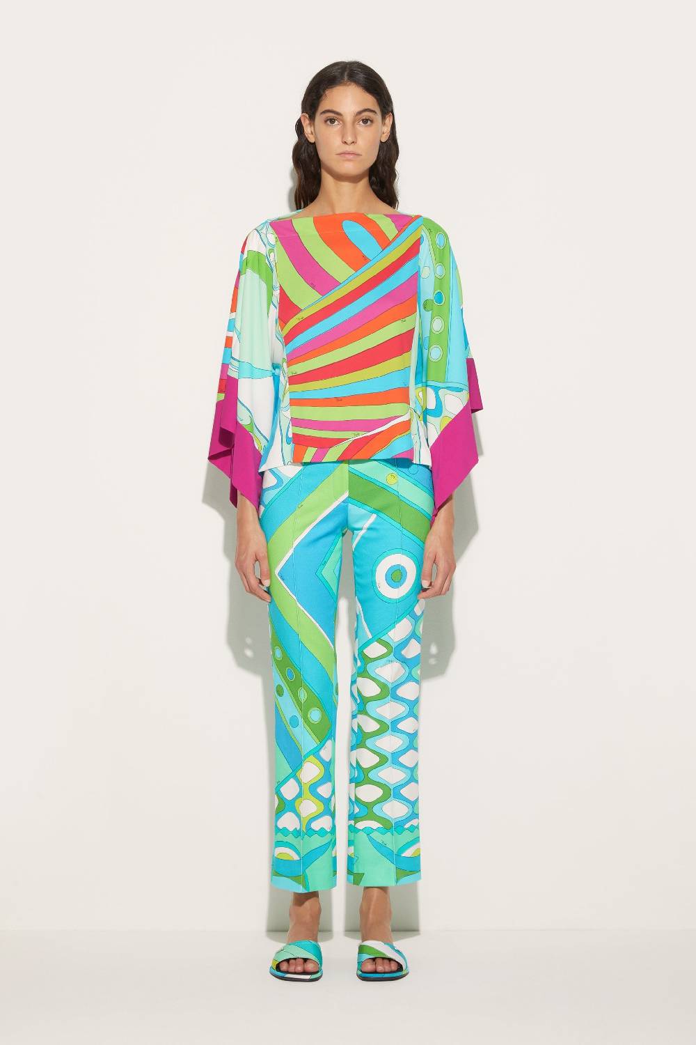 Pucci Top kaftano con stampe patchwork Qualità
