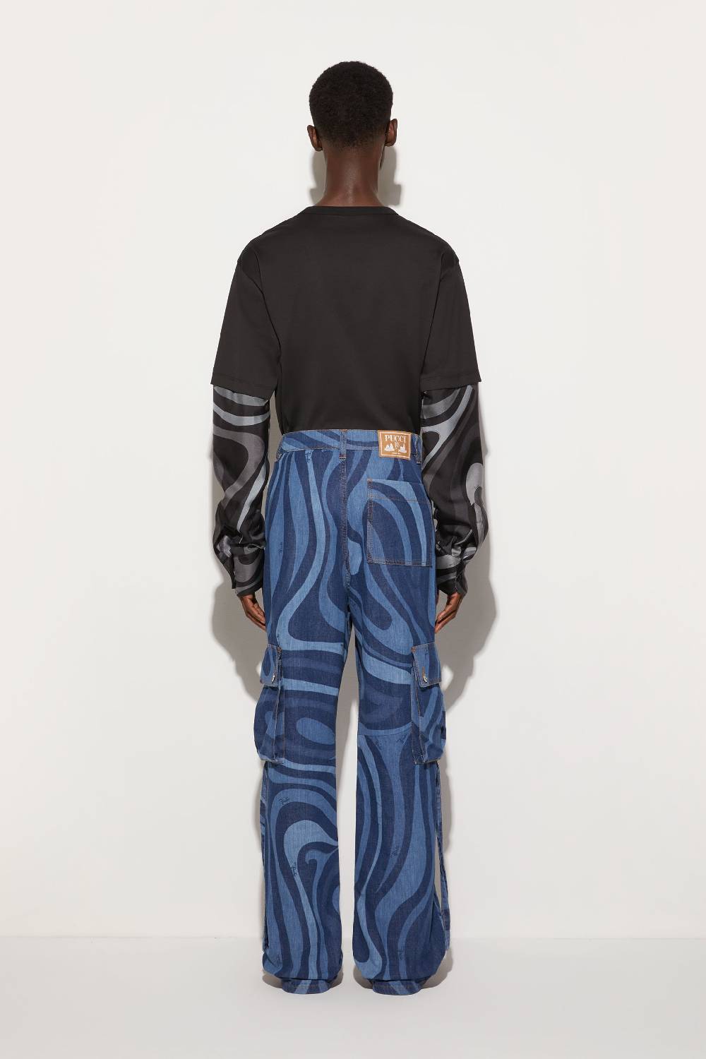 Pucci Jeans cargo con stampa Marmo Sconto