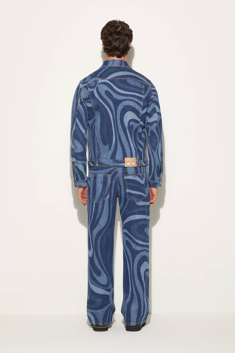 Pucci Giacca in denim con stampa Marmo Offerta