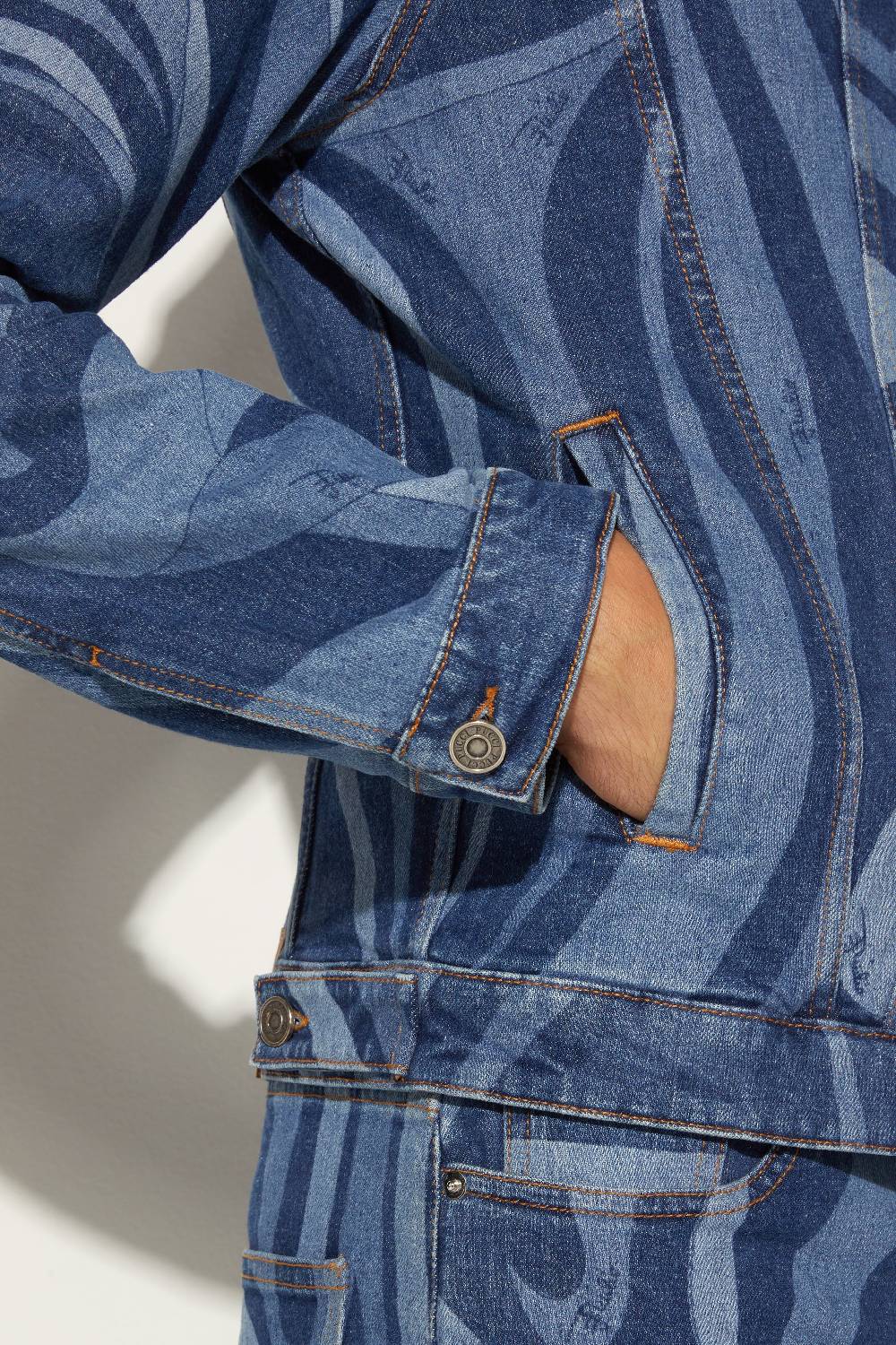 Pucci Giacca in denim con stampa Marmo Offerta