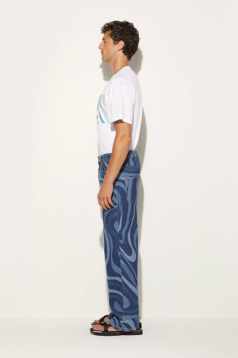 Pucci Jeans a gamba dritta con stampa Marmo Economico