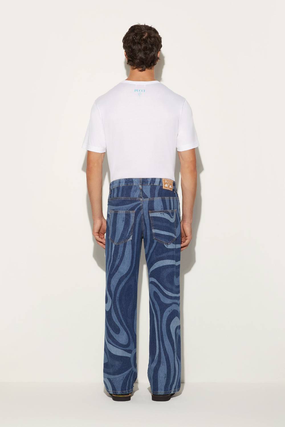 Pucci Jeans a gamba dritta con stampa Marmo Economico