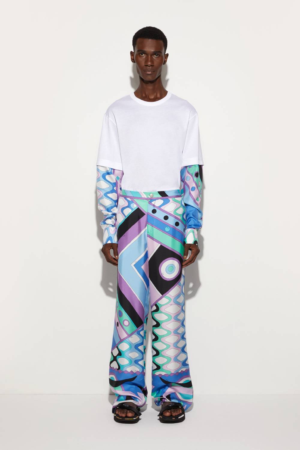 Pucci Pantaloni in seta con stampa Vivara Outlet