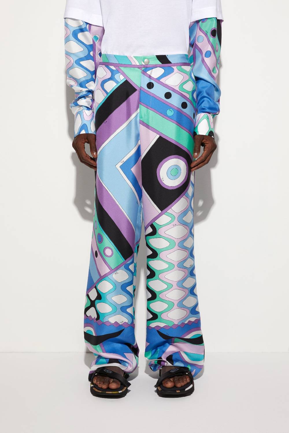 Pucci Pantaloni in seta con stampa Vivara Outlet