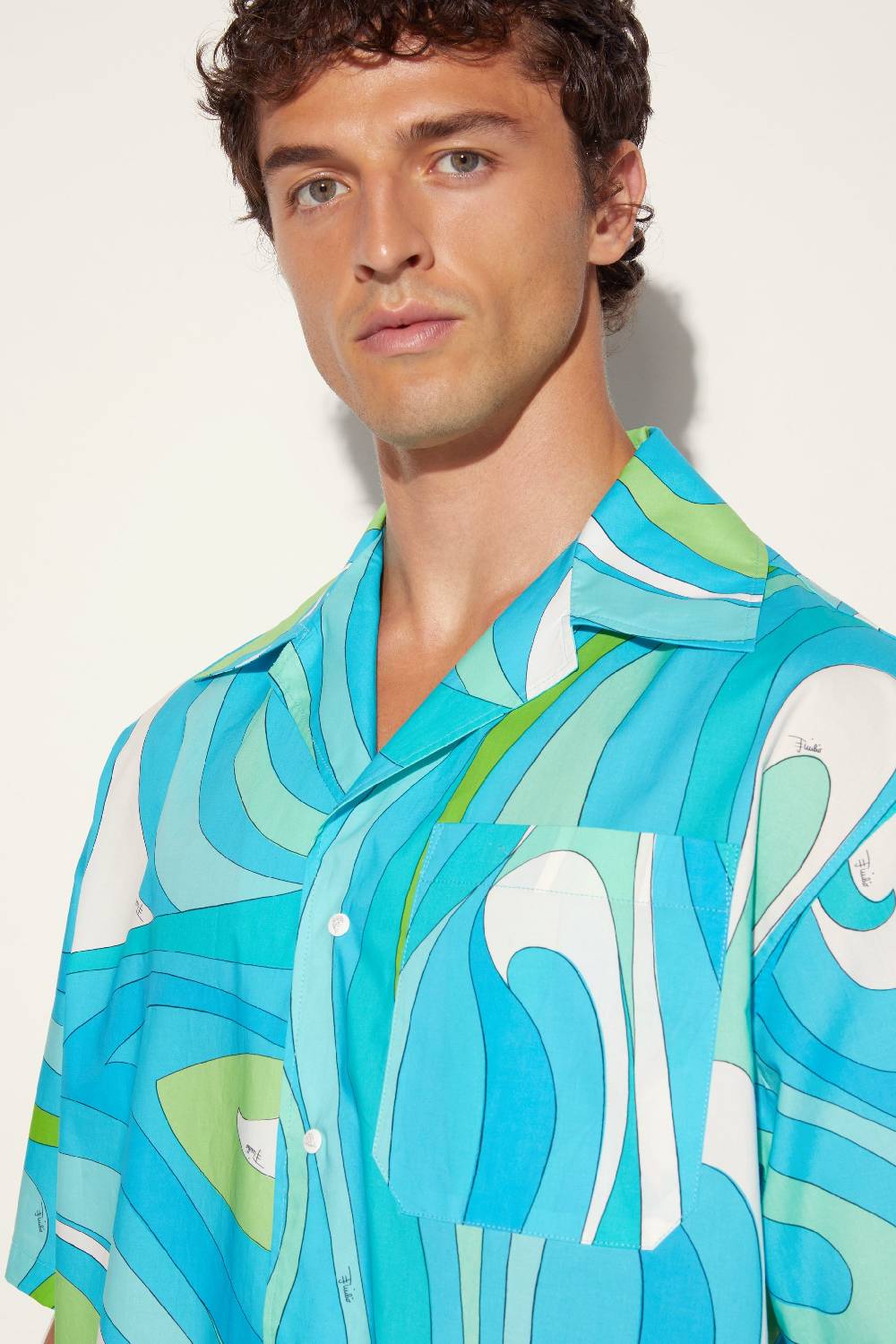 Pucci Camicia da bowling con stampa Marmo Offerte
