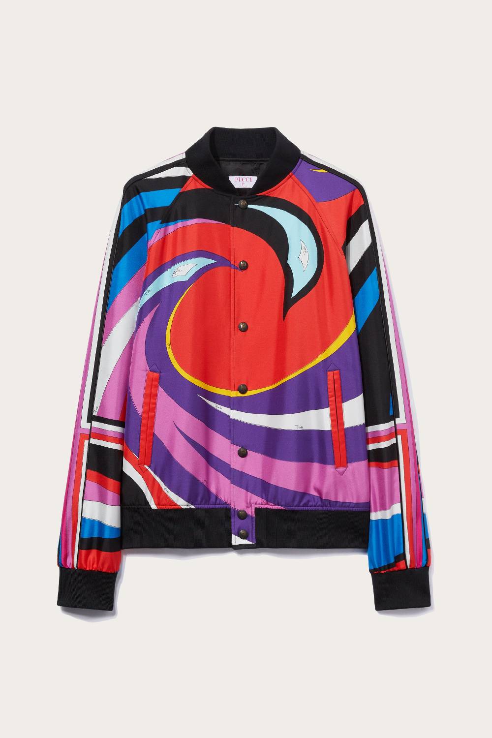 Pucci Bomber in seta con stampa Cigni Outlet