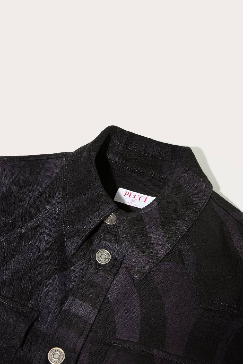 Pucci Camicia in denim con stampa Marmo Sostegno trimestrale