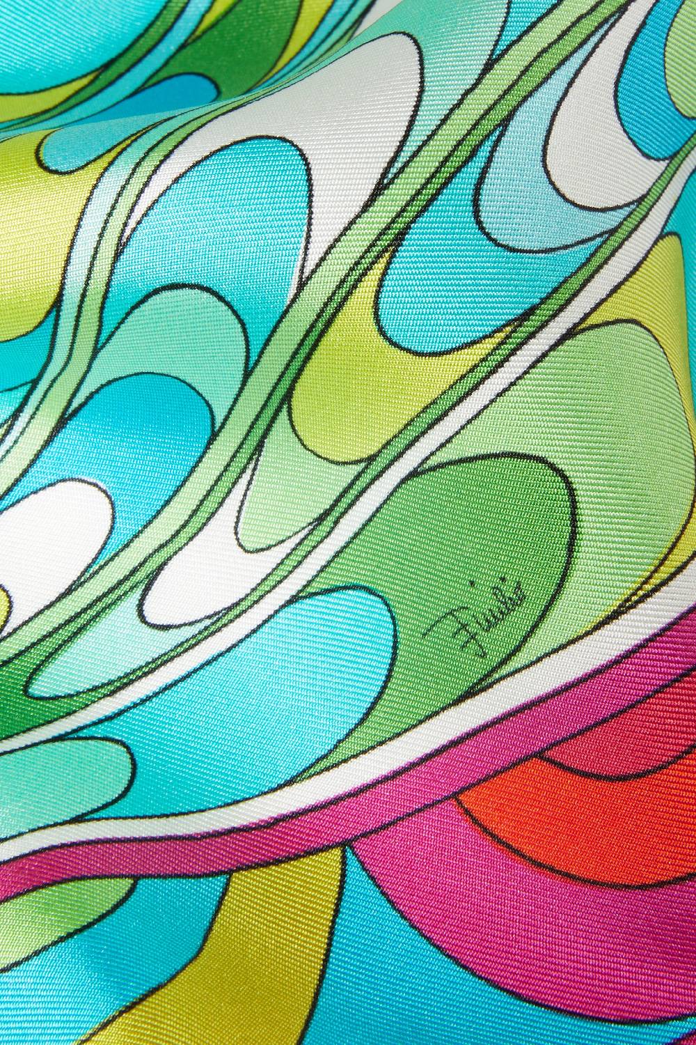 Pucci Carré piccolo in seta con stampa Onde Moda