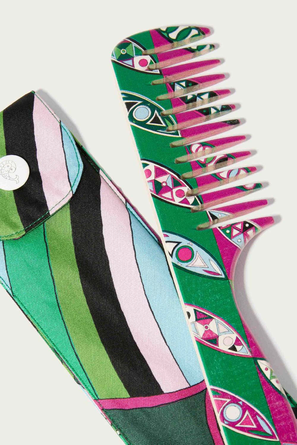 Pucci Set custodia e pettine in legno con stampa Girandole Prezzo Ridotto