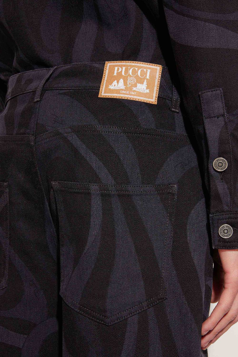 Pucci Jeans a gamba dritta con stampa Marmo Convenienza