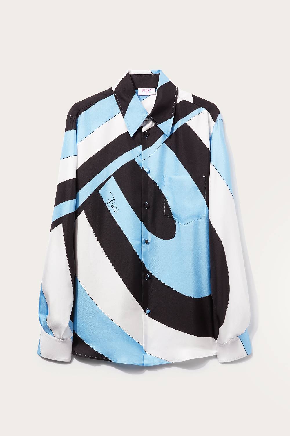 Pucci Camicia in seta con stampa Iride Presa