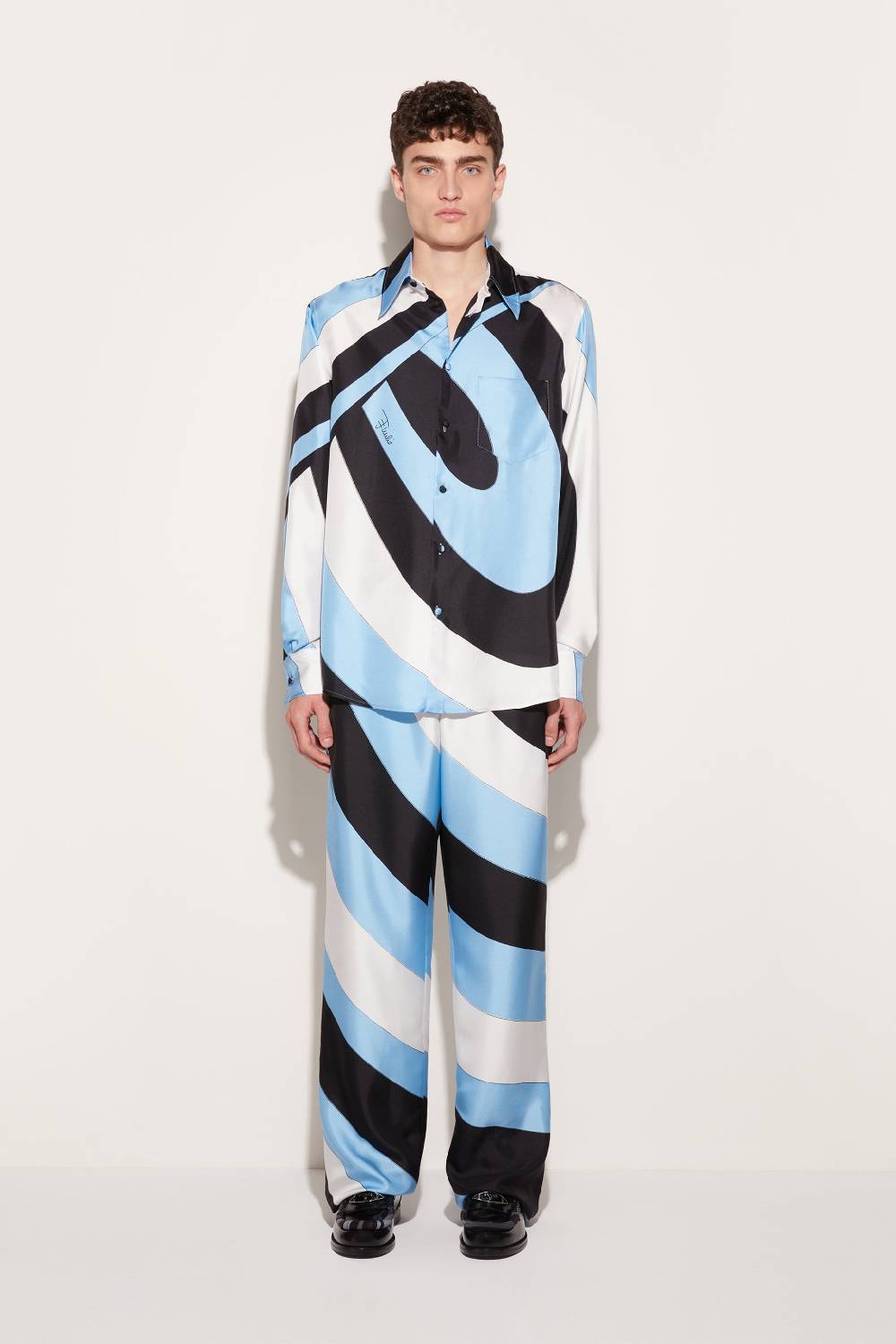 Pucci Camicia in seta con stampa Iride Presa