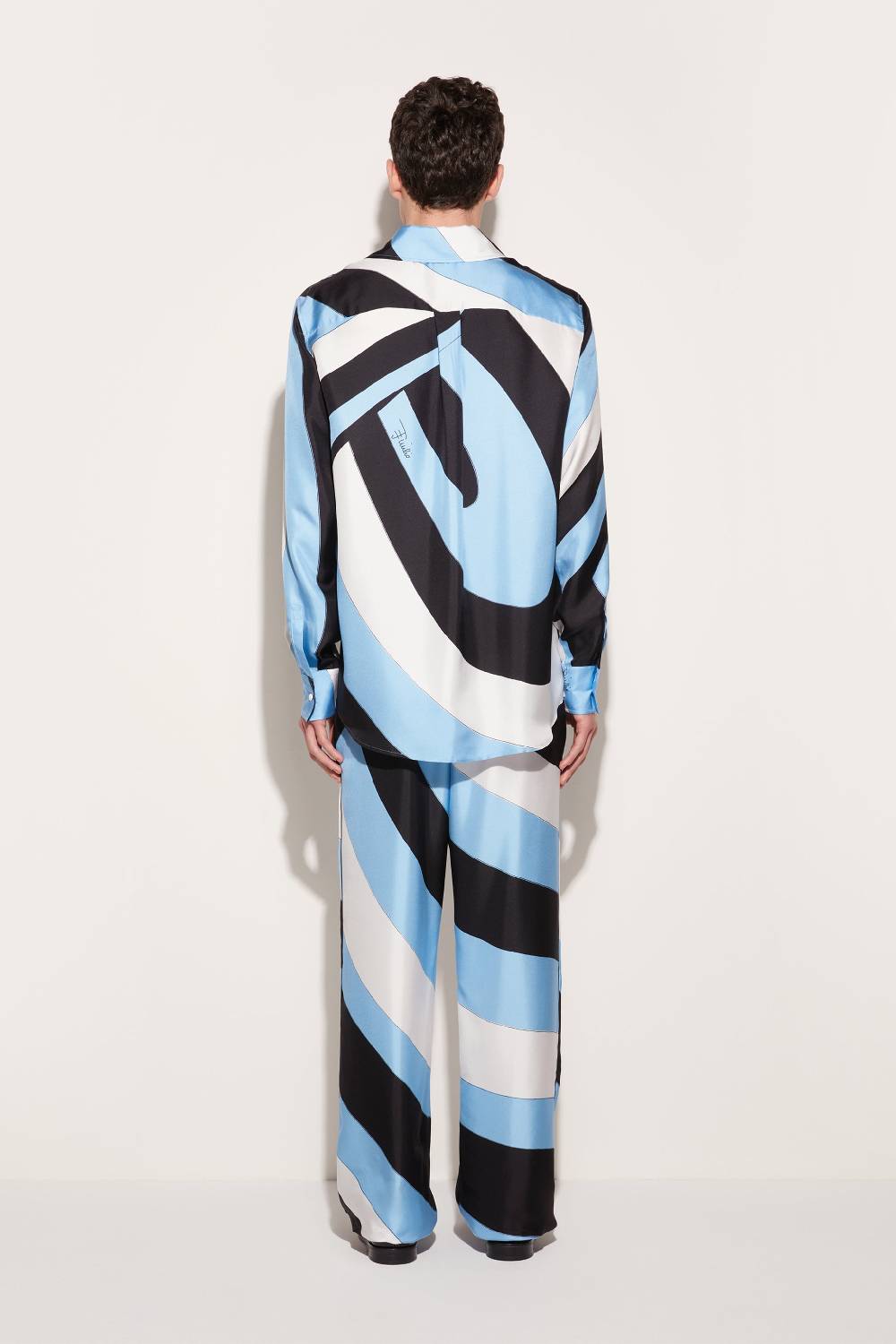 Pucci Camicia in seta con stampa Iride Presa