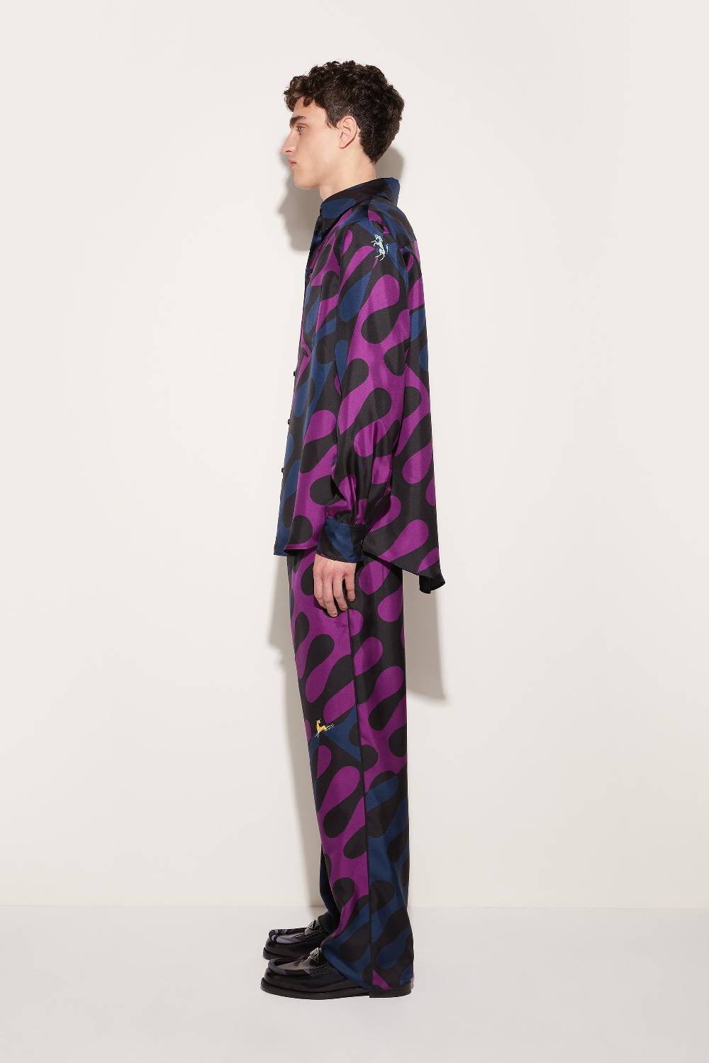 Pucci Pantaloni in seta con stampa Leocorno Economico