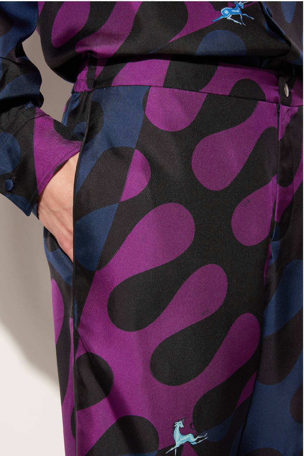 Pucci Pantaloni in seta con stampa Leocorno Economico