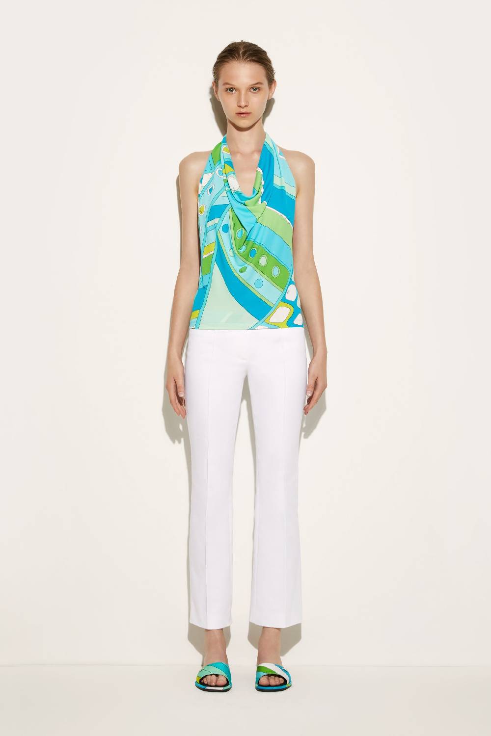 Pucci Top con scollo all'americana e stampa Vivara Grandi sconti