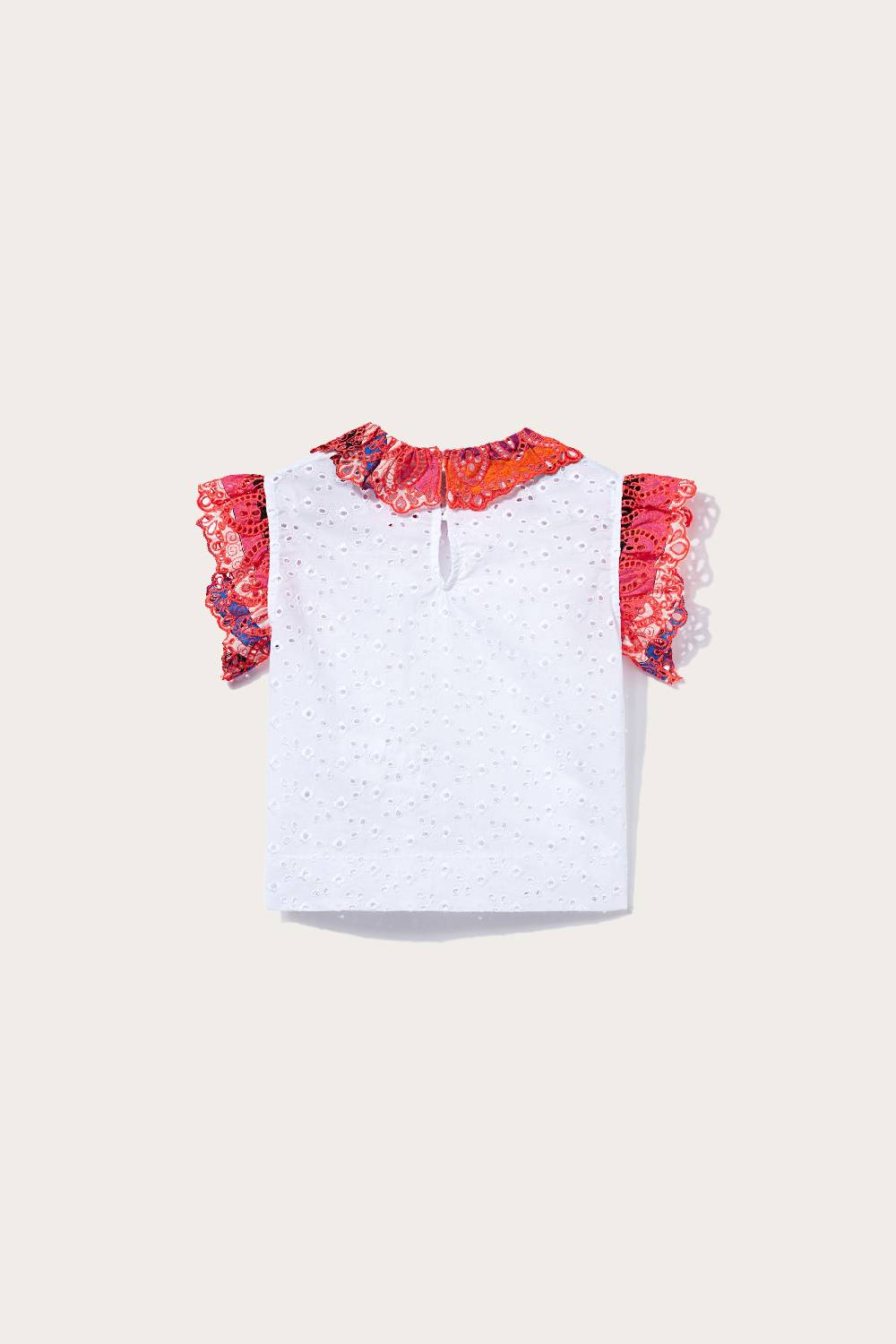 Pucci Top con finiture in sangallo Rilascio limitato