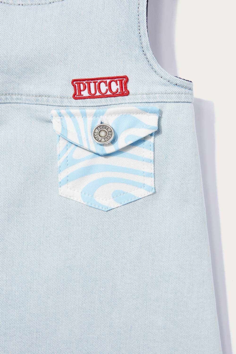 Pucci Abito in denim con inserti Marmo Offerta temporanea