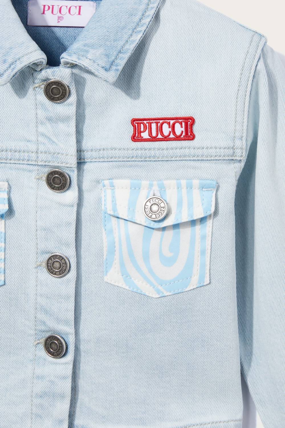 Pucci Giacca in denim con inserti Marmo Lightning offer