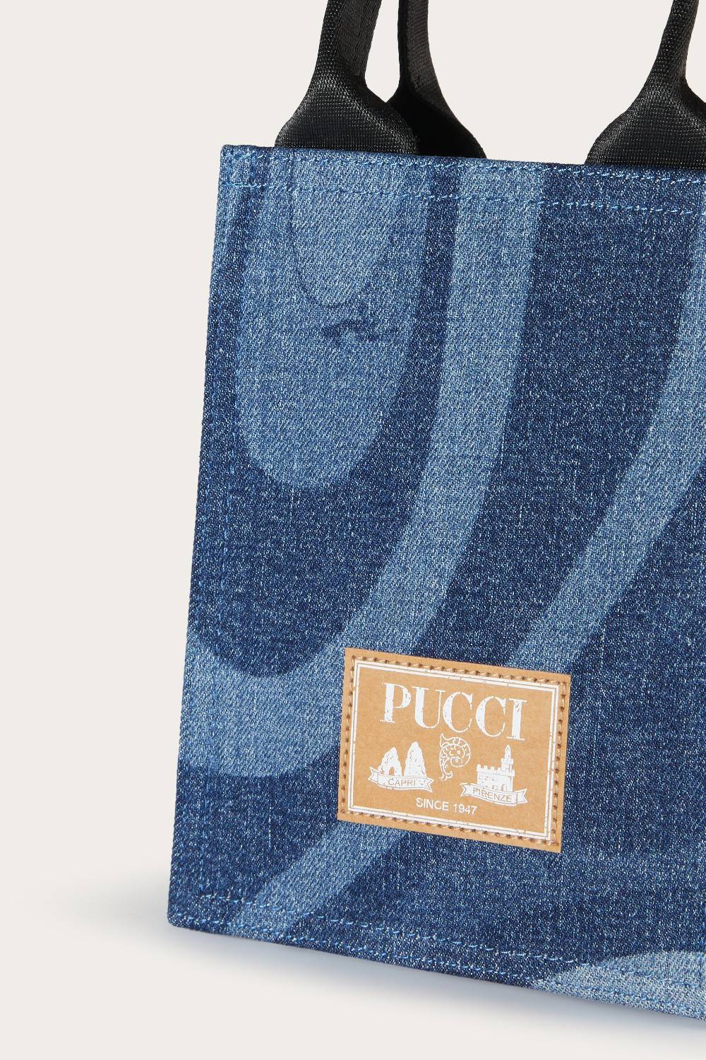 Pucci Marmo-Print Denim Tote Bag Enormi risparmi