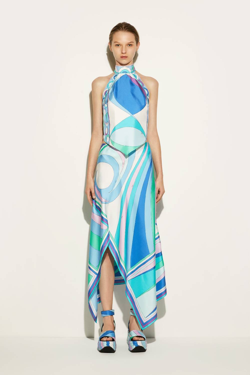 Pucci Gonna in seta con stampa Cigni Fino al 50% di sconto