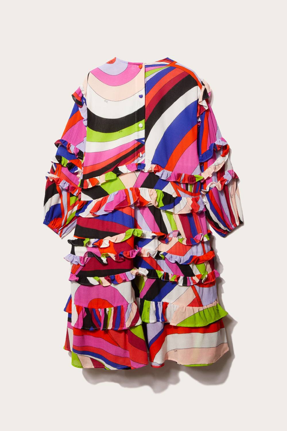 Pucci Iride-Print Ruffled Dress Trasporto libero internazionale
