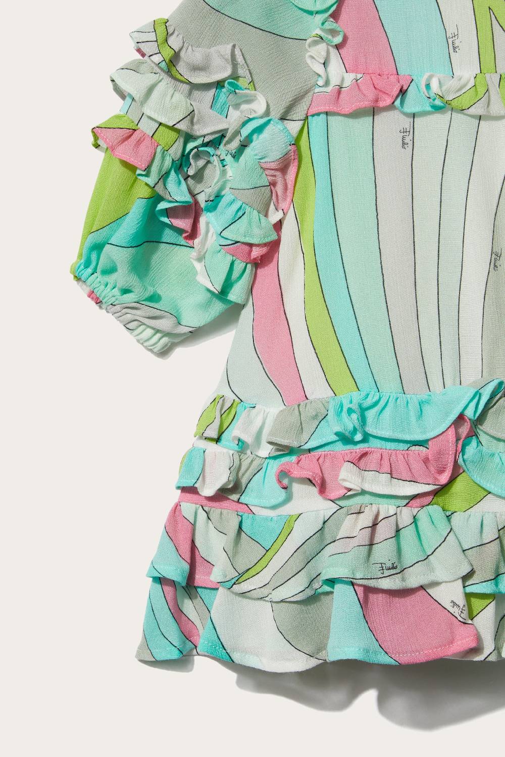 Pucci Iride-Print Ruffled Dress In vendita