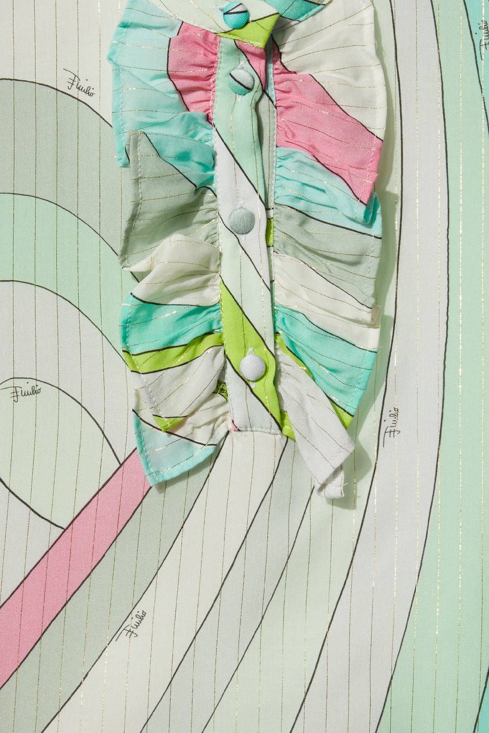 Pucci Iride-Print Ruffled Top Soddisfazione Garantita