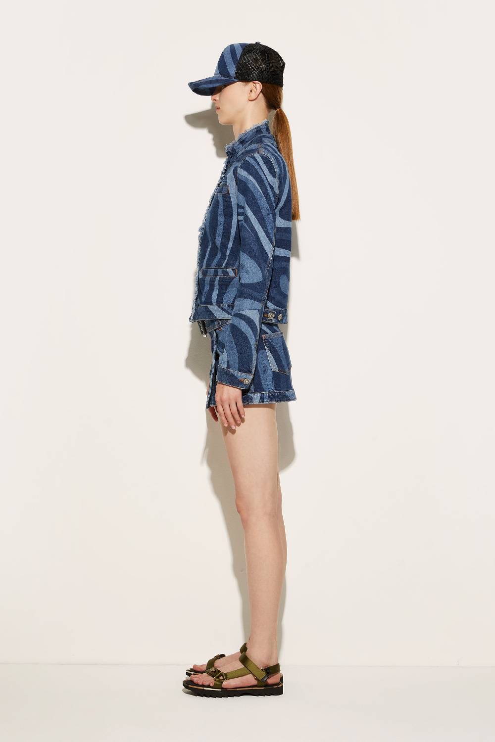 Pucci Giacca in denim con stampa Marmo Vendite stagionali