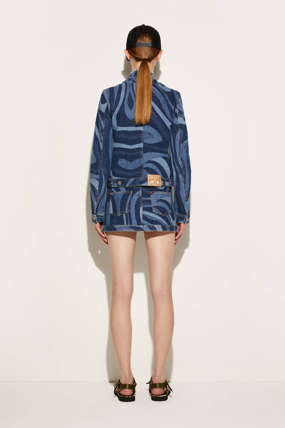 Pucci Giacca in denim con stampa Marmo Vendite stagionali