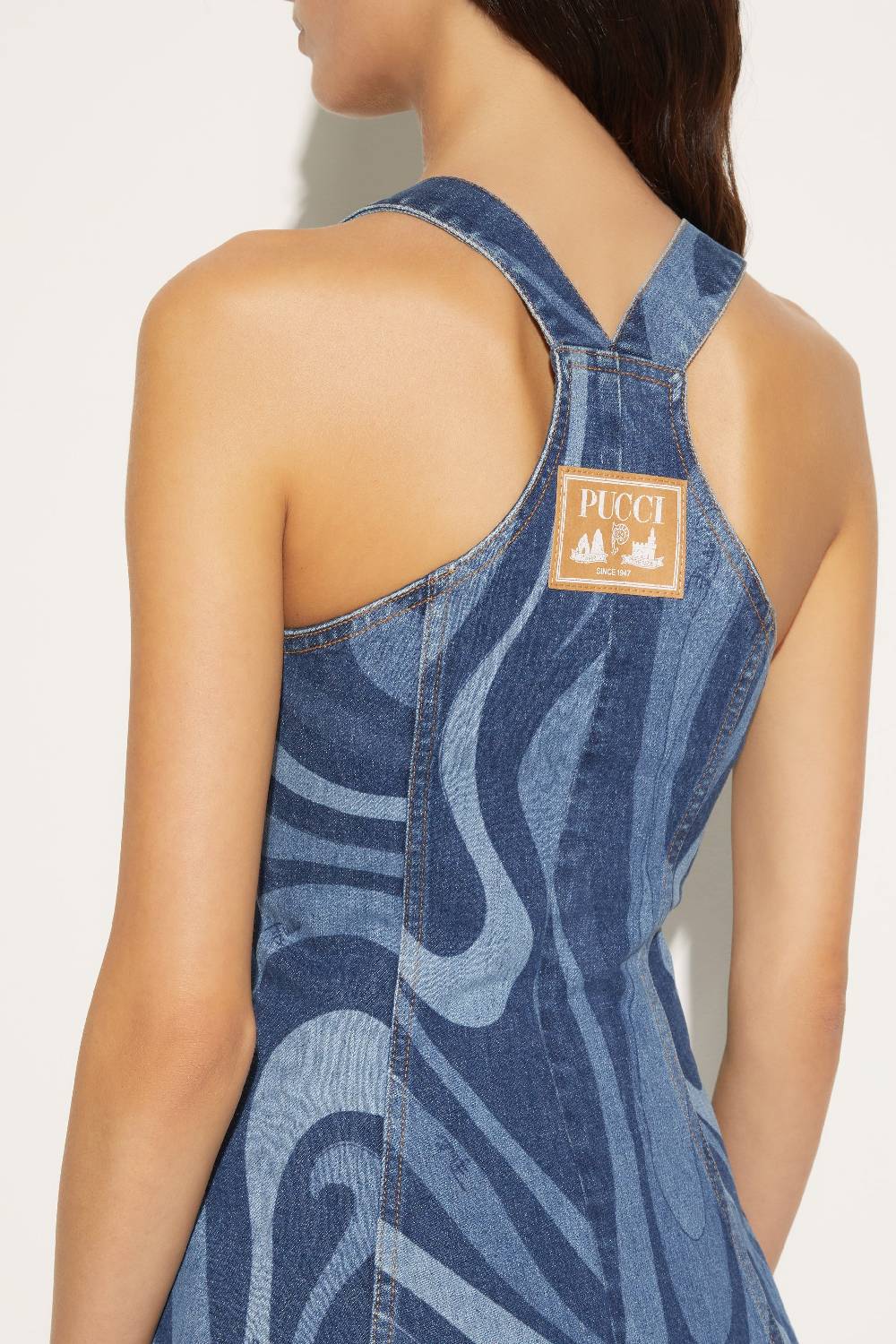 Pucci Abito in denim con stampa Marmo Cyber Monday