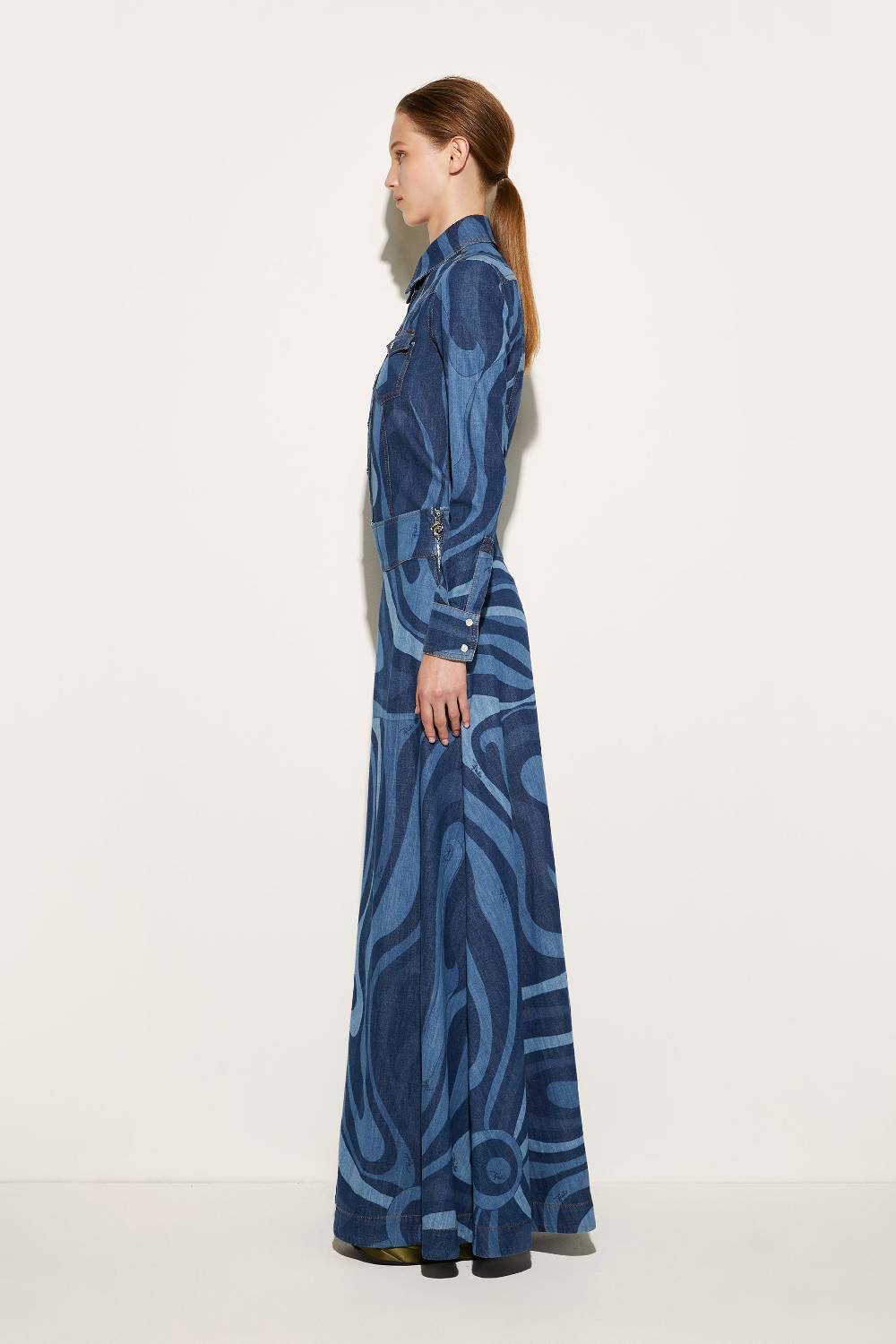 Pucci Gonna lunga in denim con stampa Marmo Offerta Anniversario