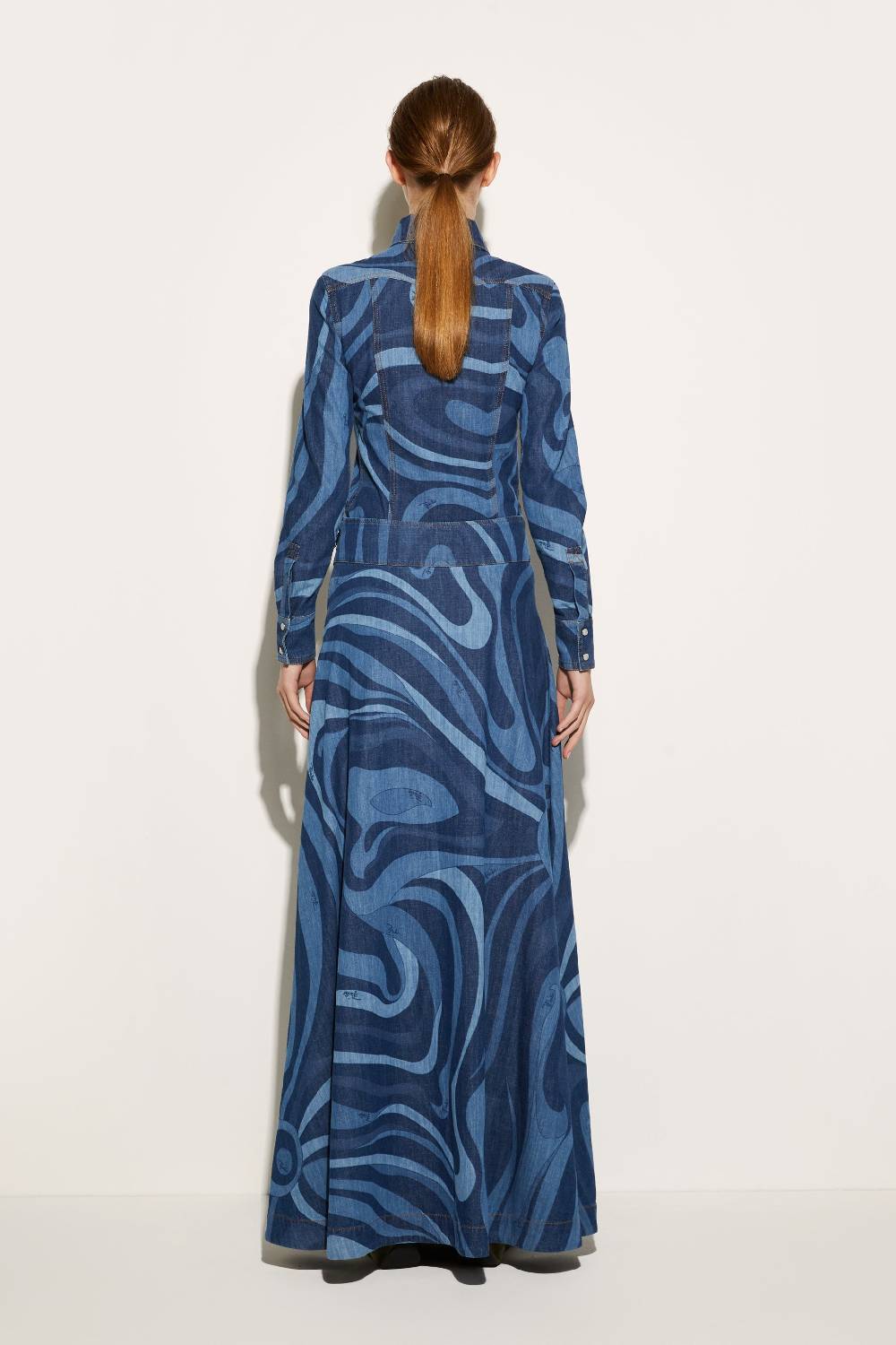 Pucci Gonna lunga in denim con stampa Marmo Offerta Anniversario