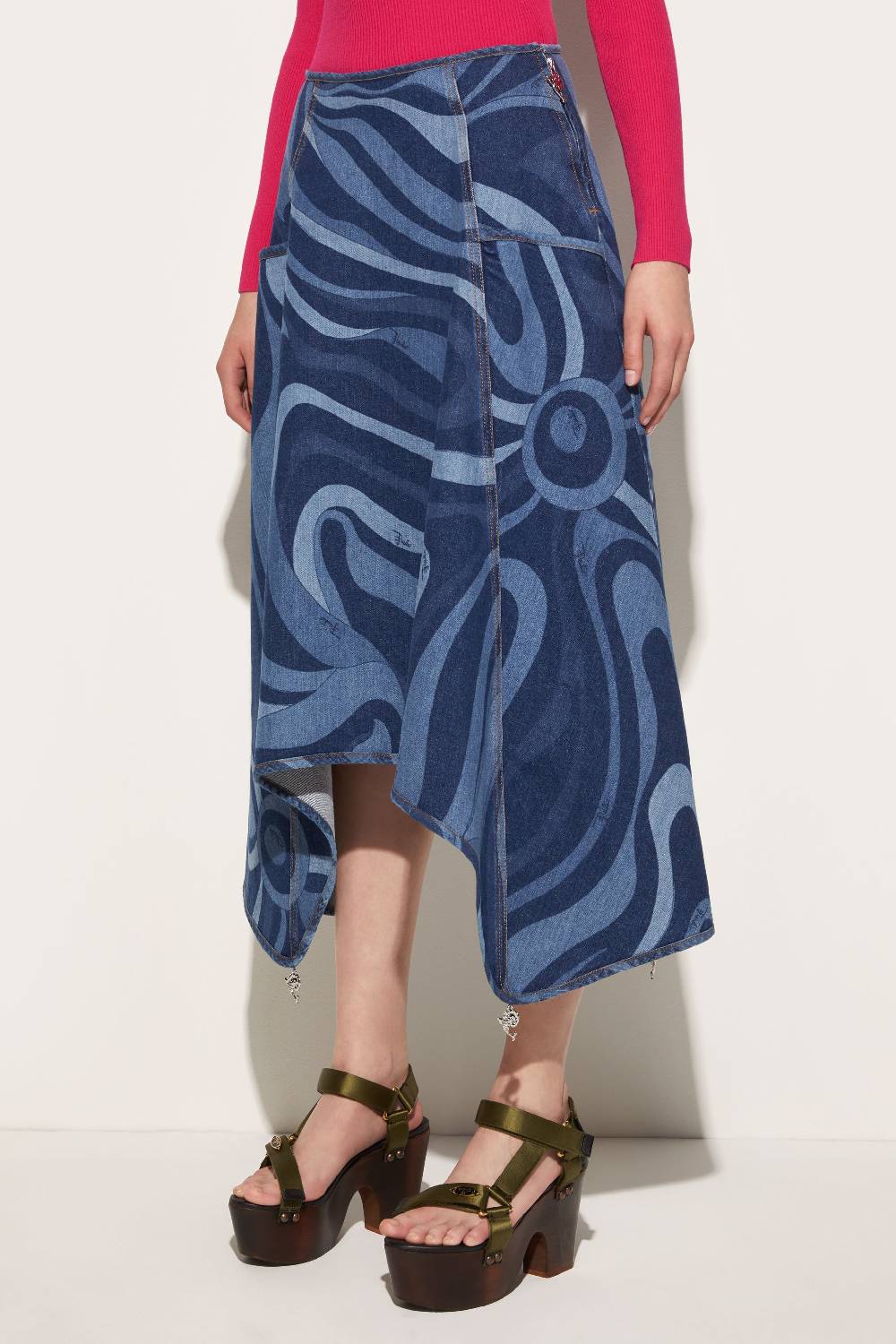 Pucci Gonna in denim con stampa Marmo Vendita calda