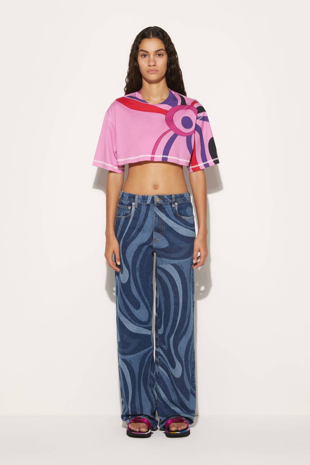 Pucci Jeans a gamba dritta con stampa Marmo Super Saving Price