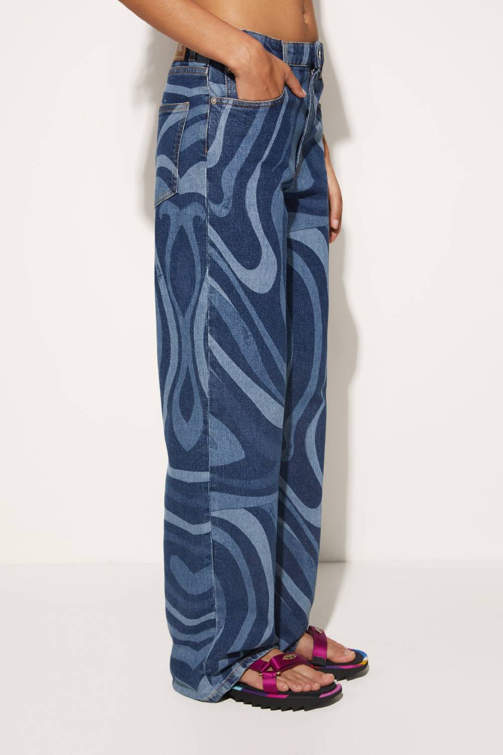 Pucci Jeans a gamba dritta con stampa Marmo Super Saving Price