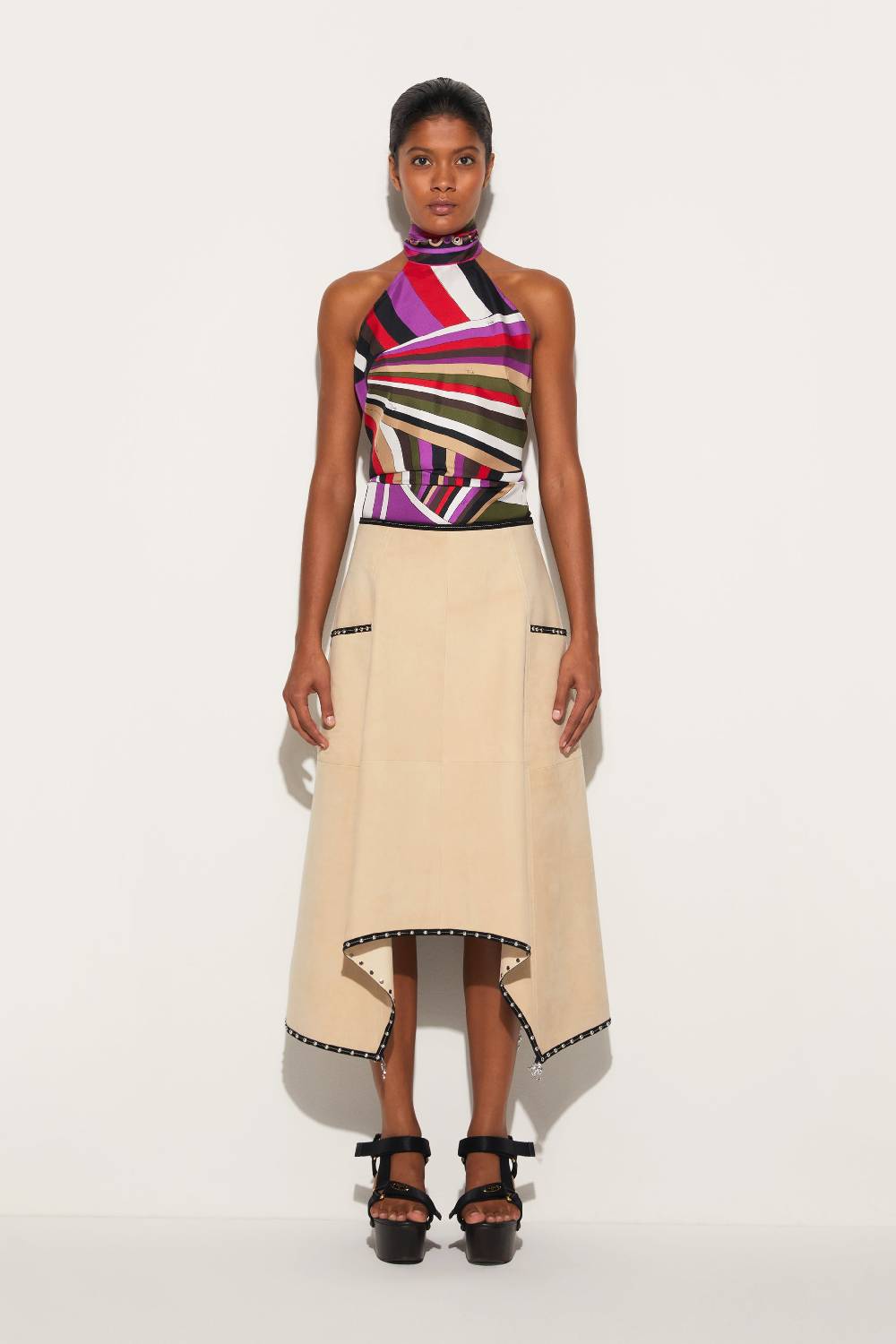 Pucci Top in seta con stampa Iride Ritorno libero