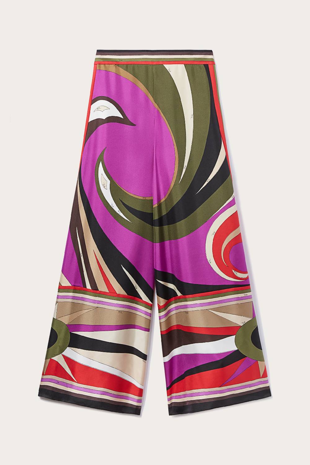Pucci Pantaloni in seta con stampa Cigni Officina