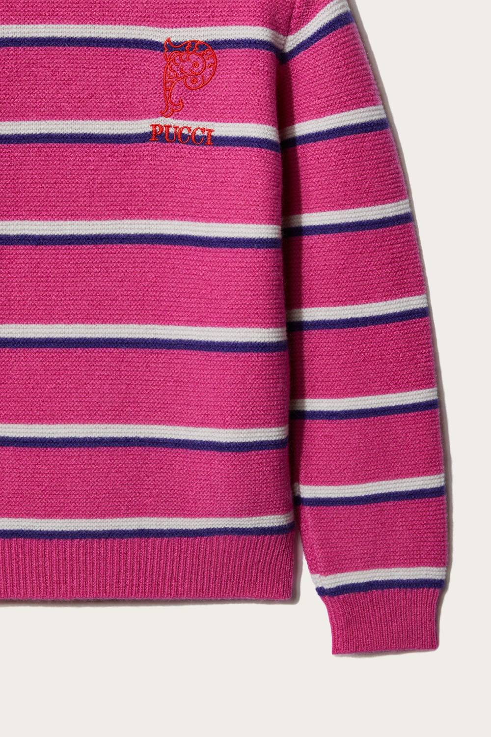 Pucci Logo-Embroidered Striped Sweater Spedizione Gratuita
