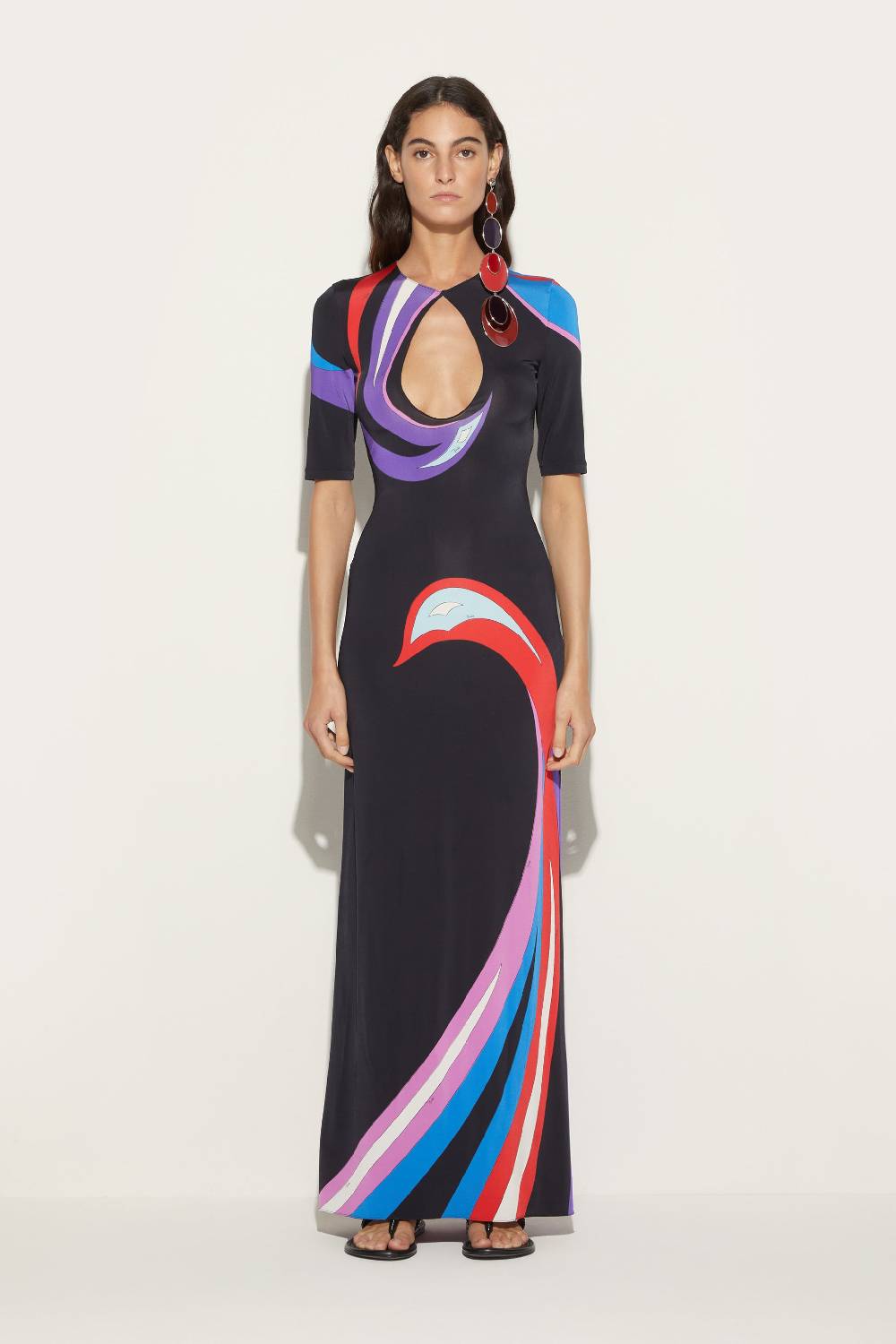 Pucci Abito lungo con stampa Cigni Cyber Monday