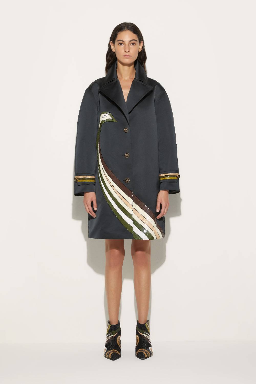 Pucci Trench con motivo Cigni Prezzo basso