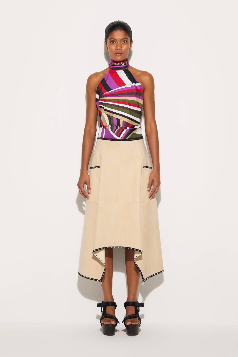 Pucci Gonna in pelle scamosciata Fino al 60% di sconto
