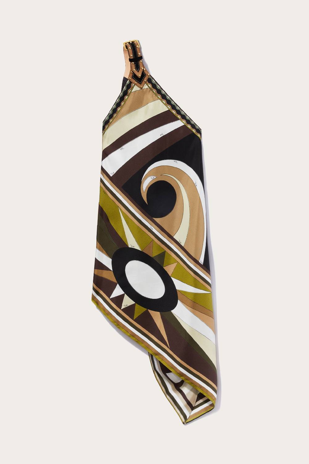 Pucci Abito asimmetrico in seta con stampa Cigni 50% di sconto con spedizione gratuita
