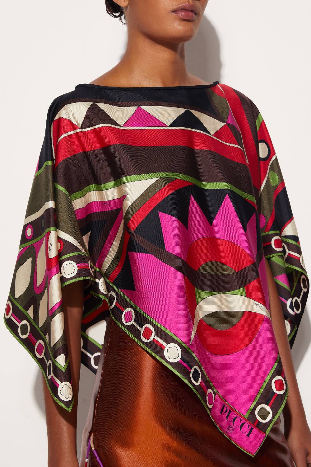Pucci Top in seta con stampa Vivara Qualità Garantita