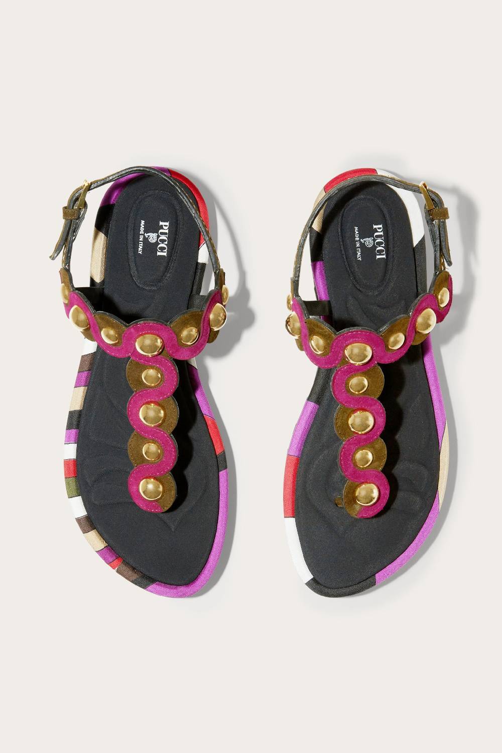 Pucci Sandali in pelle scamosciata con motivo Onde Shopping Online