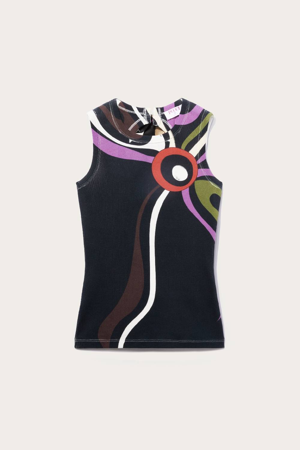 Pucci Canotta con stampa Marmo e cut-out Sottocosto