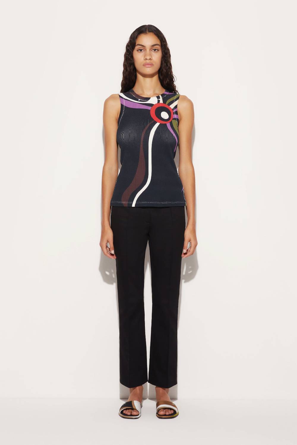 Pucci Canotta con stampa Marmo e cut-out Sottocosto