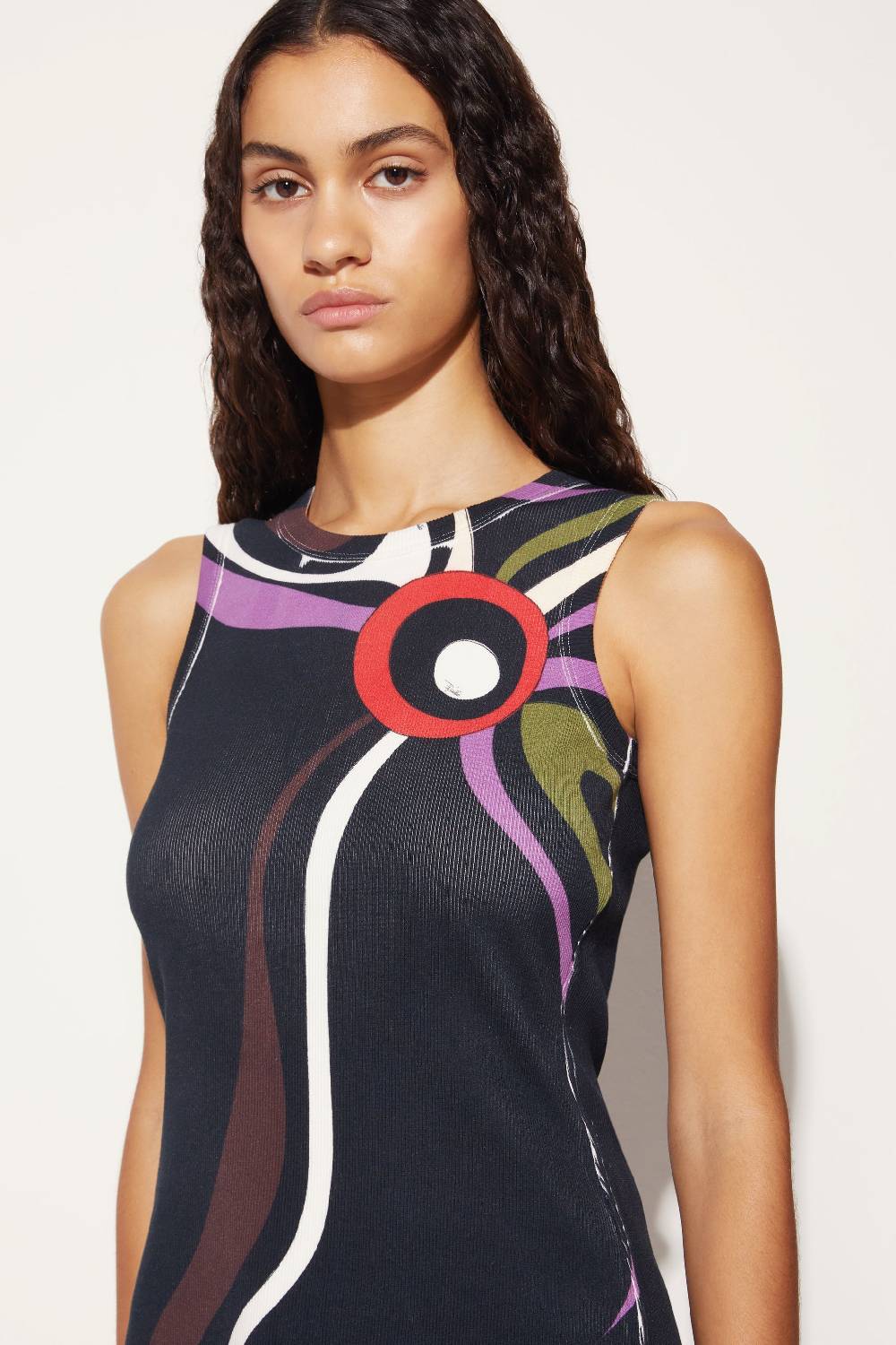 Pucci Canotta con stampa Marmo e cut-out Sottocosto