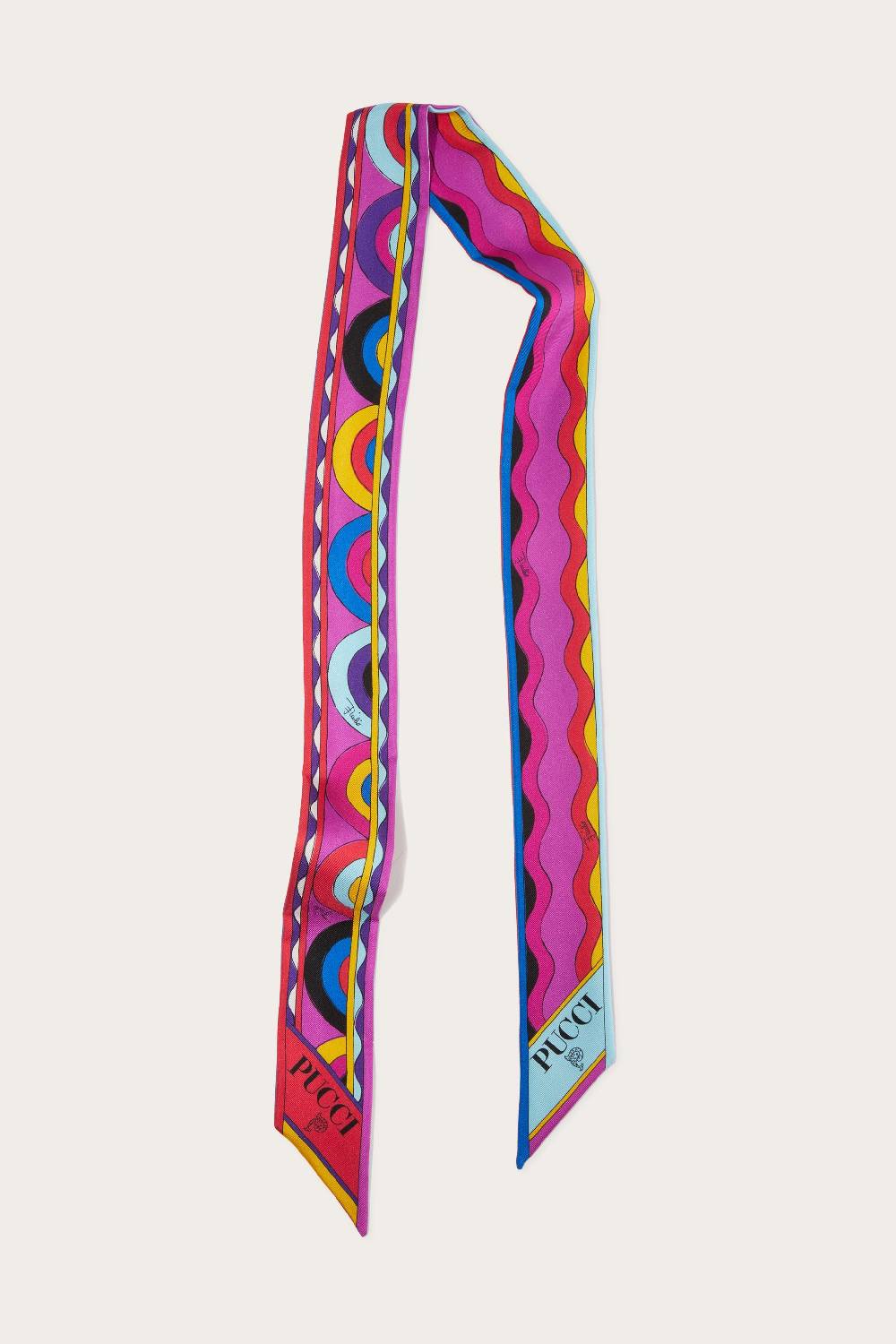 Pucci Foulard in seta con stampe Onde e Bersaglio Sconto